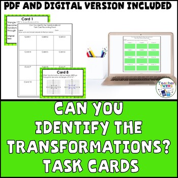 Preview of Can You Identify the Transformations? - on the Coordinate Plane -Task Cards