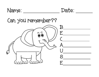 elephant spell mnemonic remember because
