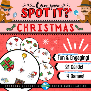 Preview of Can You Spot It? CHRISTMAS VOCABULARY Printable Game | ESL and Reading Center