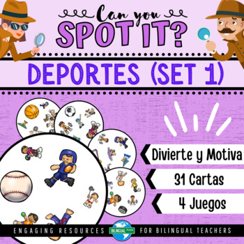 Preview of Can You Spot It? DEPORTES (Set 1) Vocabulary Game | Sports in Spanish (Dobble)