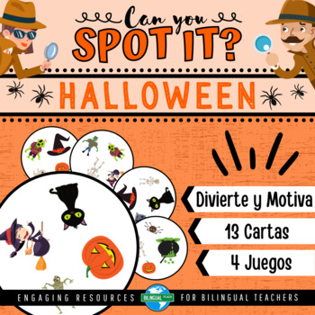 Preview of Can You Spot It? HALLOWEEN VOCABULARY Game in Spanish (Dobble)