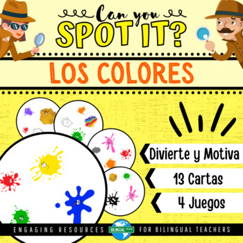 Preview of Can You Spot It? LOS COLORES Vocabulary Game | The Colors (Spanish Dobble)