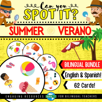 Preview of Can You Spot It? SUMMER VOCABULARY Bilingual Bundle | Reading Game Center