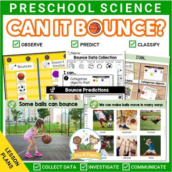 Preview of Can it Bounce? Balls Force & Motion Science Centers Pre-K Preschool