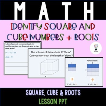 Preview of Can you Square Negative Numbers? Definition for Square Numbers. Lesson PPT