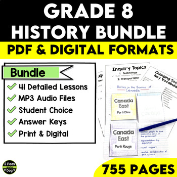 Preview of Grade 8 History Bundle Confederation, Western Settlement and Changing Society