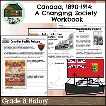Preview of Canada 1890-1914: A Changing Society Workbook (Grade 8 Ontario History)