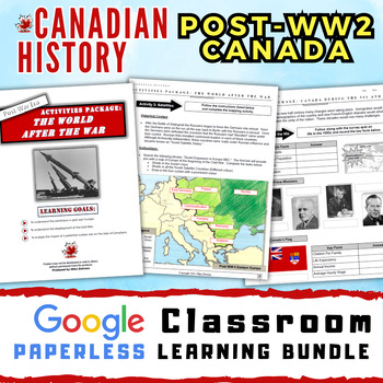Preview of Canada & 1950s Google Classroom Bundle! Cold War, Avro Arrow, Prime Minister
