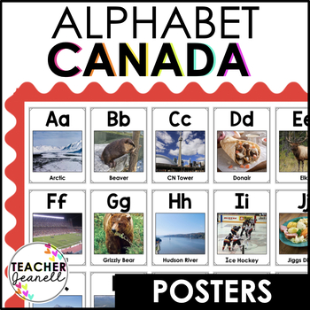 Preview of Canada Alphabet Posters | A-Z Posters Canada | ABC Posters with Real Pictures