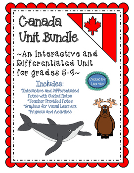 Preview of Canada BUNDLE of Interactive, Differentiated, and Guided Notes Unit Plans