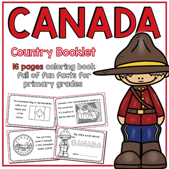 Preview of Canada Booklet Country Study with Quizz + FREE FRENCH!