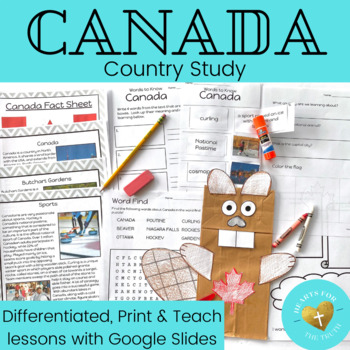 Preview of Canada Country Study - Print & Teach Lesson - Reading Passages & Activity Pages