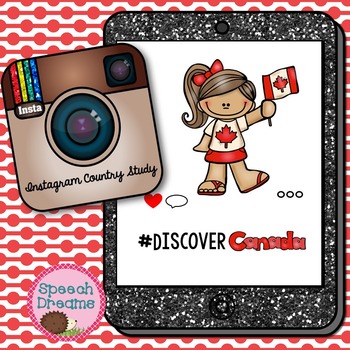 Preview of Canada Country Study Supplemental Activities using an Instagram template