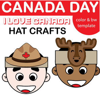 Preview of Canada Crafts Hat HEadband Crown Activities Moose Maple Coloring Writing