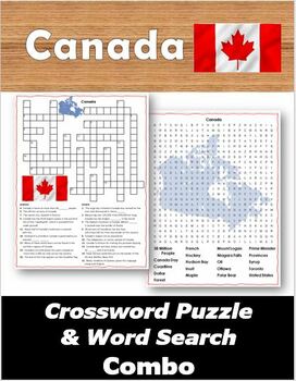 Preview of Canada Crossword Puzzle & Word Search Combo