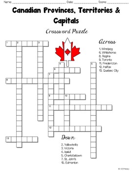 Canada Crossword Puzzles by 422History TPT