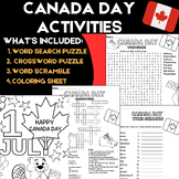 Canada Day Activities | Word Search, Crossword Puzzle & Mo