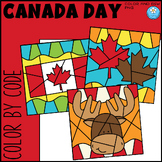 Canada Day Color by Code Clipart
