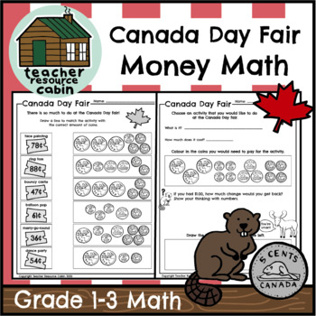 Preview of Canada Day Fair Money Math (Grades 1-3 Personal Finance Math)