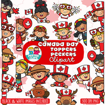 Preview of Canada Day Toppers Peekers Clip Art