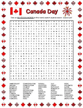 canada day word search 50 words by larue learning products tpt