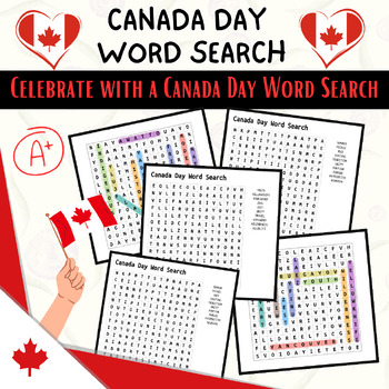 Preview of Canada Day Word Search: Celebrate Canada's Birthday with a Fun Puzzle!