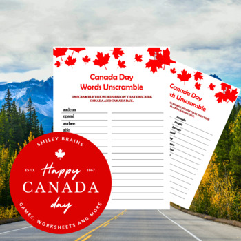 Preview of Canada Day Words Unscramble - Canada Day Activities - Canada Day Words Scramble
