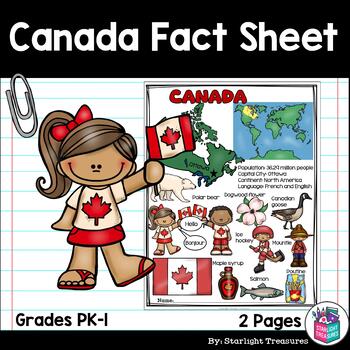 Preview of Canada Fact Sheet for Early Readers