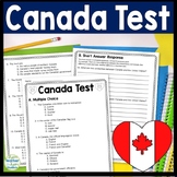 Canada Test | 4-Page Canada Quiz with Answer Key | Element