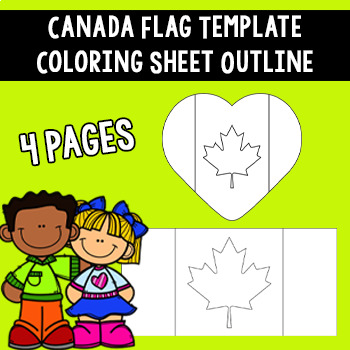 Preview of Canada Flag Template - Coloring Sheet Outline