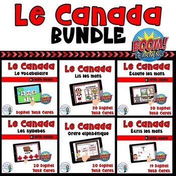 Preview of Le Canada:  French Canada themed Digital Task Cards BUNDLE - BOOM CARDS