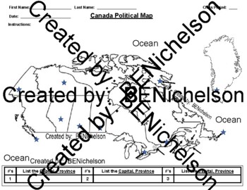 Preview of Canada Full Fill-In Map (Distance Learning Friendly)