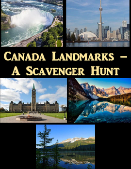 Preview of Canada Landmarks-A Scavenger Hunt using Google Maps Digital