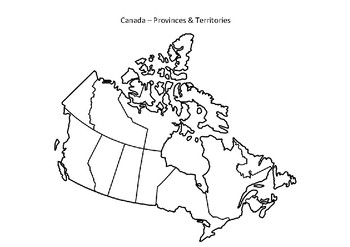 Canada Map - Blank with Province and Territory Capitals by MrFitz