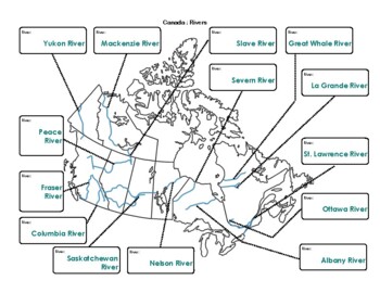 simple map of canada with lakes