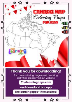 Preview of Canada Map Printable Worksheets Coloring Pages For Kids