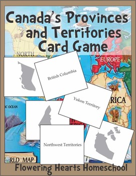 Preview of Canada Map Provinces and Territories Card Game