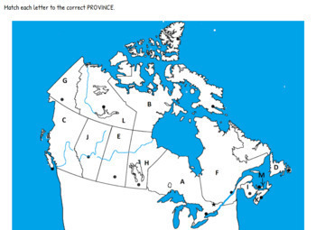 map of canada with lakes