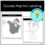 Canada Map for Labeling- 6th Grade Georgia Standards of Ex