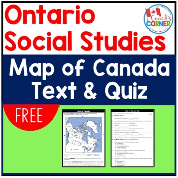 Preview of Canada Map with Quiz | FREE
