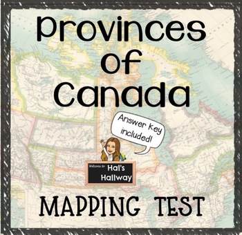 Preview of Provinces of Canada Mapping Test with Answer Key
