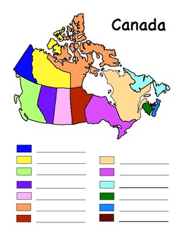 Canada Map Activity Distance Learning by Teaching On Easy Street