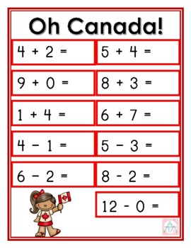 Preview of Canada Math Worksheet