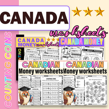 Preview of Canada Money Worksheets Coin Counting |I dentify and Count Canadian Coins Money
