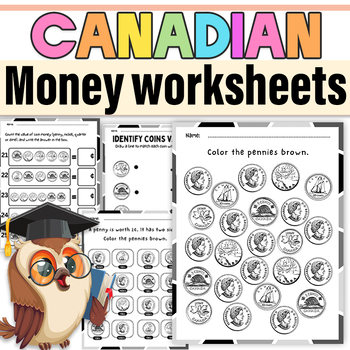 Preview of Canada Money Worksheets Coin Counting