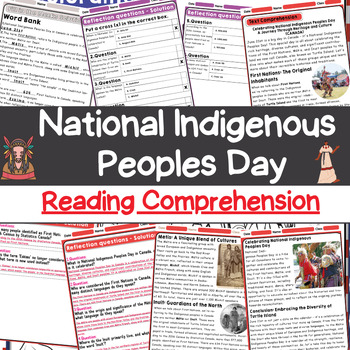 Preview of Canada National Indigenous Peoples Day Reading Comprehension digital Resource