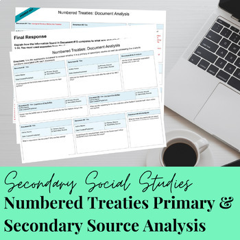 Preview of Canada Numbered Treaties Primary & Secondary Source Analysis Worksheet