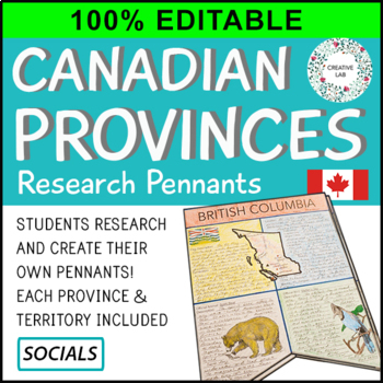 Preview of Canada Provinces Research Banners - 100% Editable