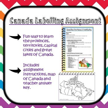 Preview of Canada: Provinces & Territories Labelling Assignment