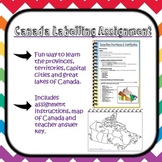 Canada: Provinces & Territories Labelling Assignment